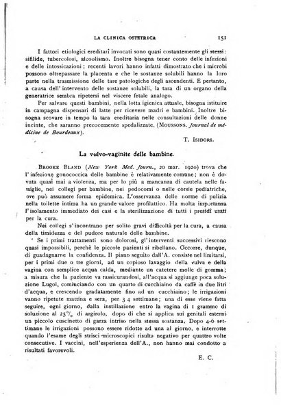 La clinica ostetrica rivista di ostetricia, ginecologia e pediatria. - A. 1, n. 1 (1899)-a. 40, n. 12 (dic. 1938)