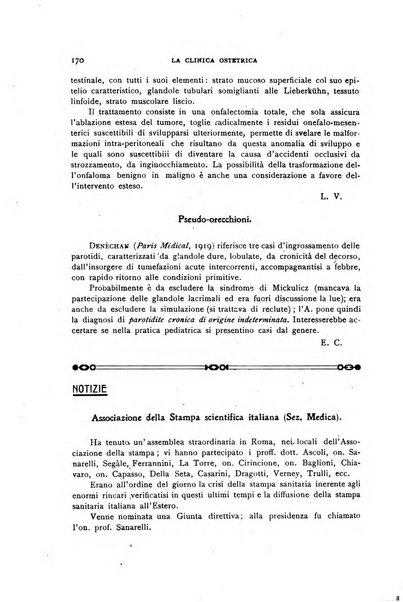 La clinica ostetrica rivista di ostetricia, ginecologia e pediatria. - A. 1, n. 1 (1899)-a. 40, n. 12 (dic. 1938)