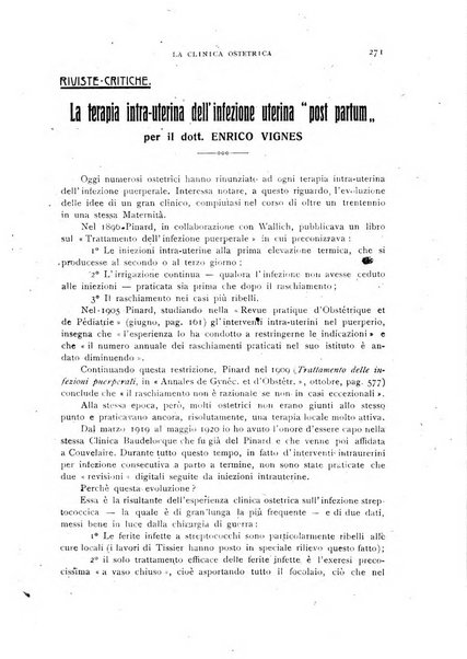 La clinica ostetrica rivista di ostetricia, ginecologia e pediatria. - A. 1, n. 1 (1899)-a. 40, n. 12 (dic. 1938)