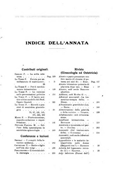 La clinica ostetrica rivista di ostetricia, ginecologia e pediatria. - A. 1, n. 1 (1899)-a. 40, n. 12 (dic. 1938)