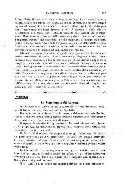 La clinica ostetrica rivista di ostetricia, ginecologia e pediatria. - A. 1, n. 1 (1899)-a. 40, n. 12 (dic. 1938)