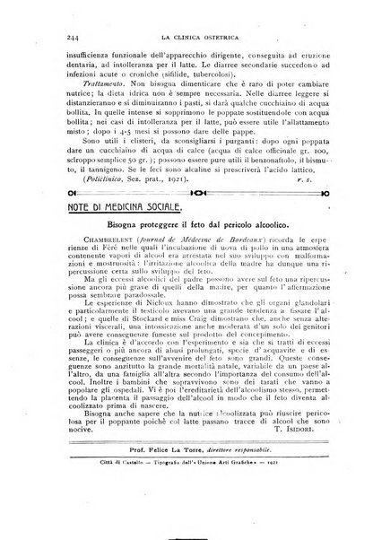 La clinica ostetrica rivista di ostetricia, ginecologia e pediatria. - A. 1, n. 1 (1899)-a. 40, n. 12 (dic. 1938)