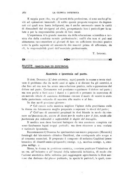 La clinica ostetrica rivista di ostetricia, ginecologia e pediatria. - A. 1, n. 1 (1899)-a. 40, n. 12 (dic. 1938)