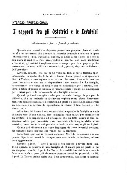 La clinica ostetrica rivista di ostetricia, ginecologia e pediatria. - A. 1, n. 1 (1899)-a. 40, n. 12 (dic. 1938)