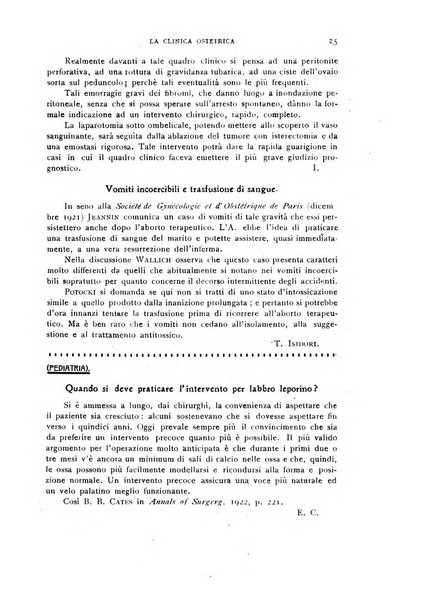 La clinica ostetrica rivista di ostetricia, ginecologia e pediatria. - A. 1, n. 1 (1899)-a. 40, n. 12 (dic. 1938)