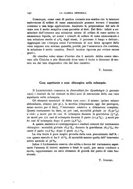 La clinica ostetrica rivista di ostetricia, ginecologia e pediatria. - A. 1, n. 1 (1899)-a. 40, n. 12 (dic. 1938)