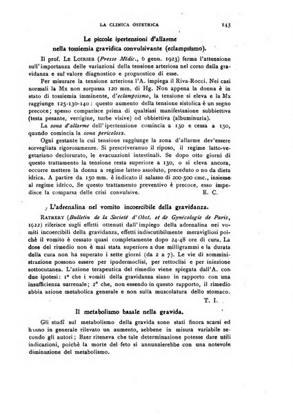 La clinica ostetrica rivista di ostetricia, ginecologia e pediatria. - A. 1, n. 1 (1899)-a. 40, n. 12 (dic. 1938)