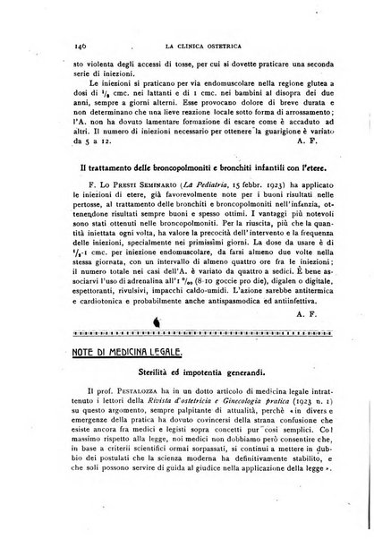 La clinica ostetrica rivista di ostetricia, ginecologia e pediatria. - A. 1, n. 1 (1899)-a. 40, n. 12 (dic. 1938)