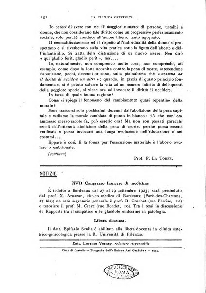 La clinica ostetrica rivista di ostetricia, ginecologia e pediatria. - A. 1, n. 1 (1899)-a. 40, n. 12 (dic. 1938)