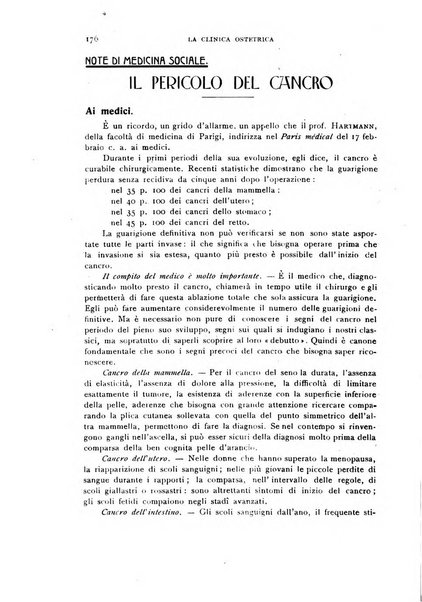 La clinica ostetrica rivista di ostetricia, ginecologia e pediatria. - A. 1, n. 1 (1899)-a. 40, n. 12 (dic. 1938)