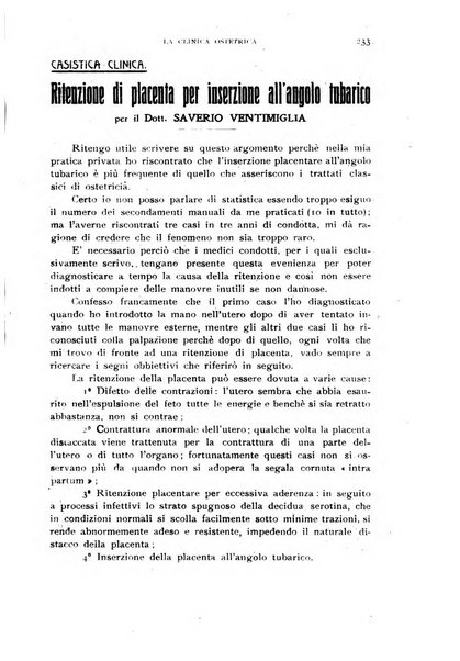 La clinica ostetrica rivista di ostetricia, ginecologia e pediatria. - A. 1, n. 1 (1899)-a. 40, n. 12 (dic. 1938)