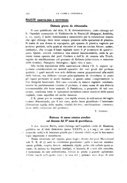 La clinica ostetrica rivista di ostetricia, ginecologia e pediatria. - A. 1, n. 1 (1899)-a. 40, n. 12 (dic. 1938)