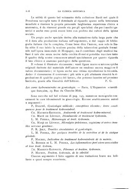 La clinica ostetrica rivista di ostetricia, ginecologia e pediatria. - A. 1, n. 1 (1899)-a. 40, n. 12 (dic. 1938)