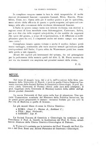 La clinica ostetrica rivista di ostetricia, ginecologia e pediatria. - A. 1, n. 1 (1899)-a. 40, n. 12 (dic. 1938)