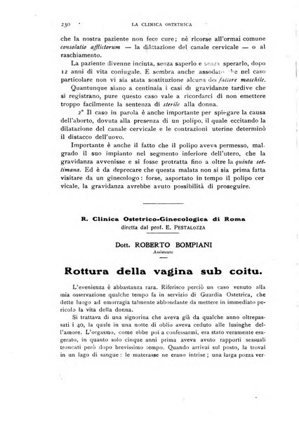 La clinica ostetrica rivista di ostetricia, ginecologia e pediatria. - A. 1, n. 1 (1899)-a. 40, n. 12 (dic. 1938)