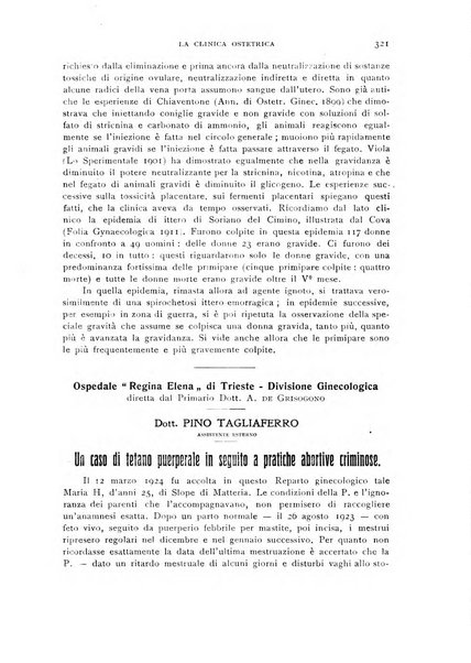 La clinica ostetrica rivista di ostetricia, ginecologia e pediatria. - A. 1, n. 1 (1899)-a. 40, n. 12 (dic. 1938)