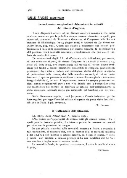 La clinica ostetrica rivista di ostetricia, ginecologia e pediatria. - A. 1, n. 1 (1899)-a. 40, n. 12 (dic. 1938)