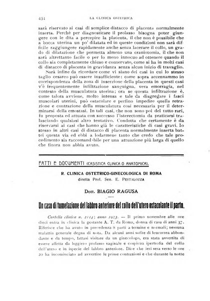 La clinica ostetrica rivista di ostetricia, ginecologia e pediatria. - A. 1, n. 1 (1899)-a. 40, n. 12 (dic. 1938)