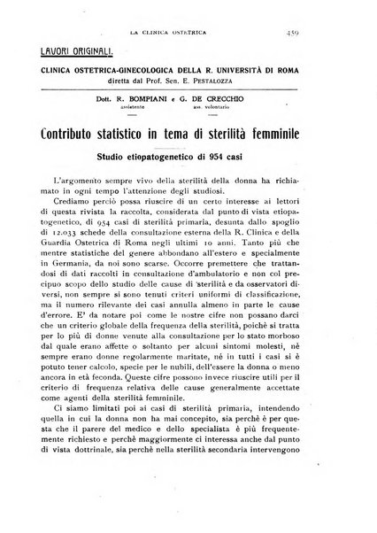 La clinica ostetrica rivista di ostetricia, ginecologia e pediatria. - A. 1, n. 1 (1899)-a. 40, n. 12 (dic. 1938)