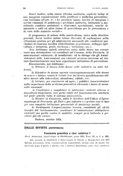 La clinica ostetrica rivista di ostetricia, ginecologia e pediatria. - A. 1, n. 1 (1899)-a. 40, n. 12 (dic. 1938)