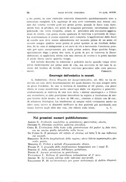 La clinica ostetrica rivista di ostetricia, ginecologia e pediatria. - A. 1, n. 1 (1899)-a. 40, n. 12 (dic. 1938)