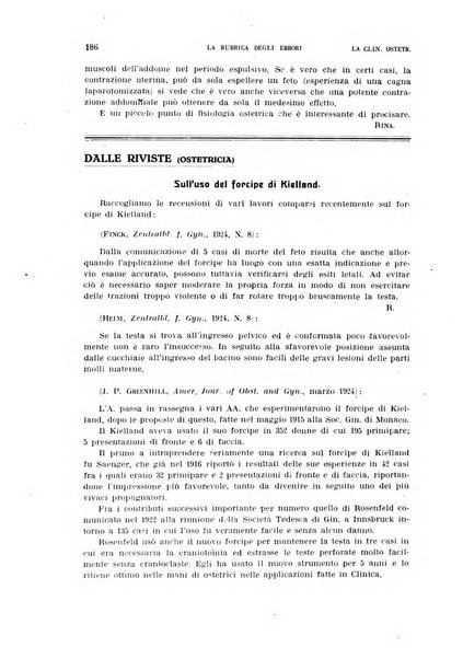 La clinica ostetrica rivista di ostetricia, ginecologia e pediatria. - A. 1, n. 1 (1899)-a. 40, n. 12 (dic. 1938)