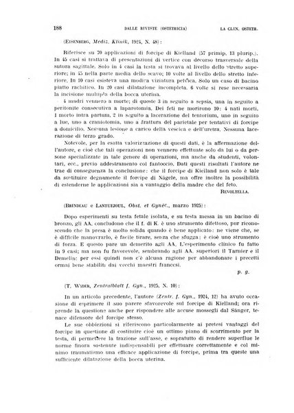 La clinica ostetrica rivista di ostetricia, ginecologia e pediatria. - A. 1, n. 1 (1899)-a. 40, n. 12 (dic. 1938)