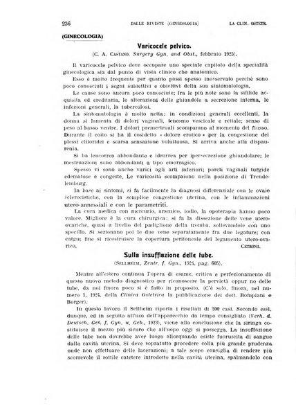 La clinica ostetrica rivista di ostetricia, ginecologia e pediatria. - A. 1, n. 1 (1899)-a. 40, n. 12 (dic. 1938)