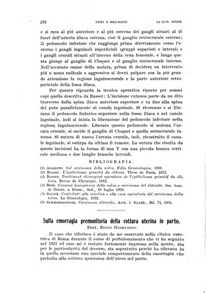 La clinica ostetrica rivista di ostetricia, ginecologia e pediatria. - A. 1, n. 1 (1899)-a. 40, n. 12 (dic. 1938)