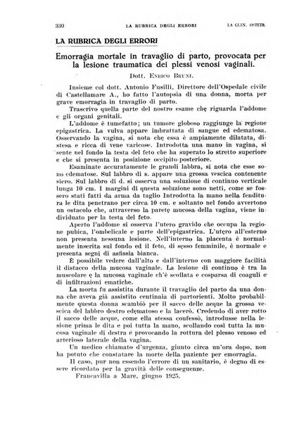 La clinica ostetrica rivista di ostetricia, ginecologia e pediatria. - A. 1, n. 1 (1899)-a. 40, n. 12 (dic. 1938)