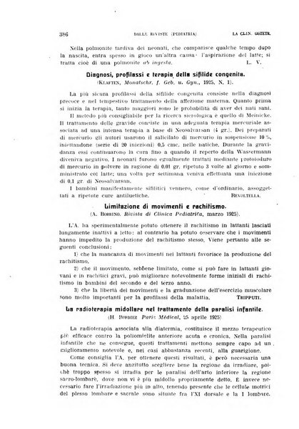 La clinica ostetrica rivista di ostetricia, ginecologia e pediatria. - A. 1, n. 1 (1899)-a. 40, n. 12 (dic. 1938)