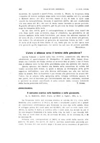 La clinica ostetrica rivista di ostetricia, ginecologia e pediatria. - A. 1, n. 1 (1899)-a. 40, n. 12 (dic. 1938)