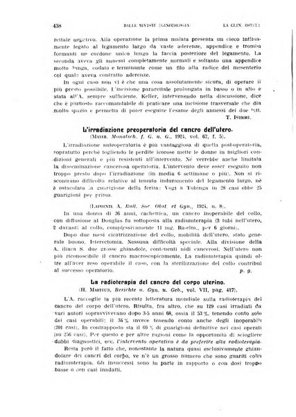 La clinica ostetrica rivista di ostetricia, ginecologia e pediatria. - A. 1, n. 1 (1899)-a. 40, n. 12 (dic. 1938)