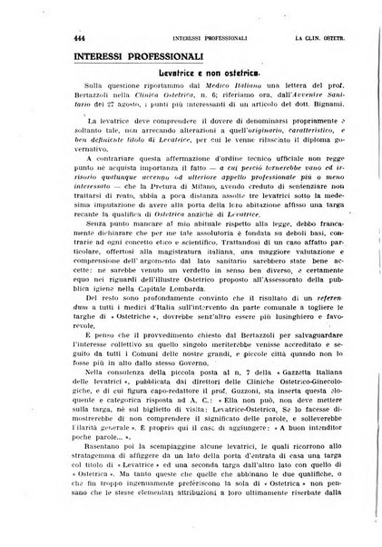 La clinica ostetrica rivista di ostetricia, ginecologia e pediatria. - A. 1, n. 1 (1899)-a. 40, n. 12 (dic. 1938)