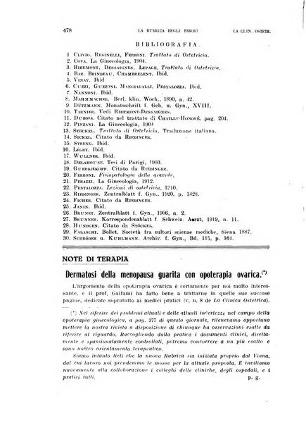 La clinica ostetrica rivista di ostetricia, ginecologia e pediatria. - A. 1, n. 1 (1899)-a. 40, n. 12 (dic. 1938)