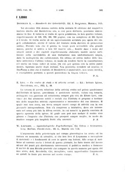 La clinica ostetrica rivista di ostetricia, ginecologia e pediatria. - A. 1, n. 1 (1899)-a. 40, n. 12 (dic. 1938)