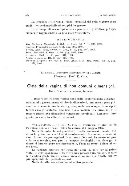 La clinica ostetrica rivista di ostetricia, ginecologia e pediatria. - A. 1, n. 1 (1899)-a. 40, n. 12 (dic. 1938)