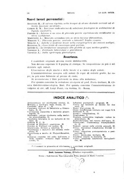 La clinica ostetrica rivista di ostetricia, ginecologia e pediatria. - A. 1, n. 1 (1899)-a. 40, n. 12 (dic. 1938)