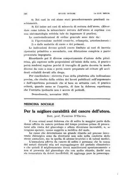 La clinica ostetrica rivista di ostetricia, ginecologia e pediatria. - A. 1, n. 1 (1899)-a. 40, n. 12 (dic. 1938)