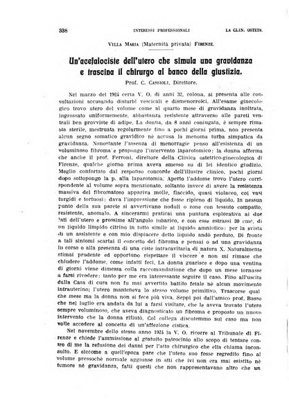 La clinica ostetrica rivista di ostetricia, ginecologia e pediatria. - A. 1, n. 1 (1899)-a. 40, n. 12 (dic. 1938)