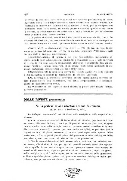 La clinica ostetrica rivista di ostetricia, ginecologia e pediatria. - A. 1, n. 1 (1899)-a. 40, n. 12 (dic. 1938)