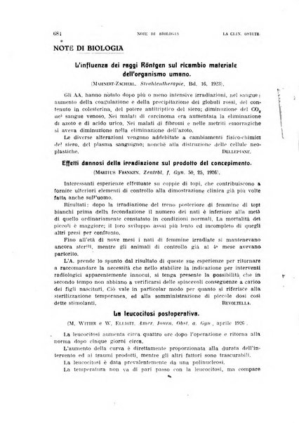 La clinica ostetrica rivista di ostetricia, ginecologia e pediatria. - A. 1, n. 1 (1899)-a. 40, n. 12 (dic. 1938)