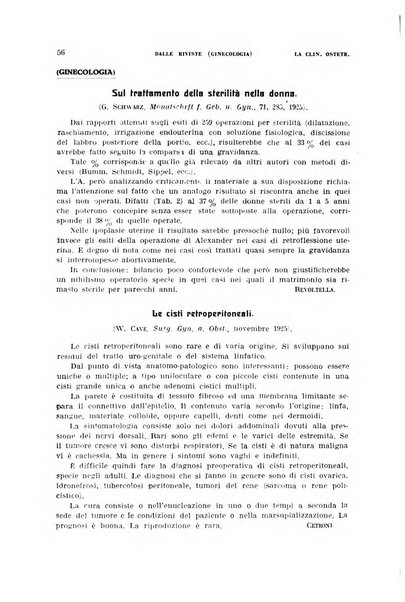 La clinica ostetrica rivista di ostetricia, ginecologia e pediatria. - A. 1, n. 1 (1899)-a. 40, n. 12 (dic. 1938)