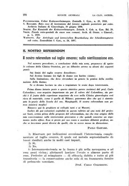 La clinica ostetrica rivista di ostetricia, ginecologia e pediatria. - A. 1, n. 1 (1899)-a. 40, n. 12 (dic. 1938)