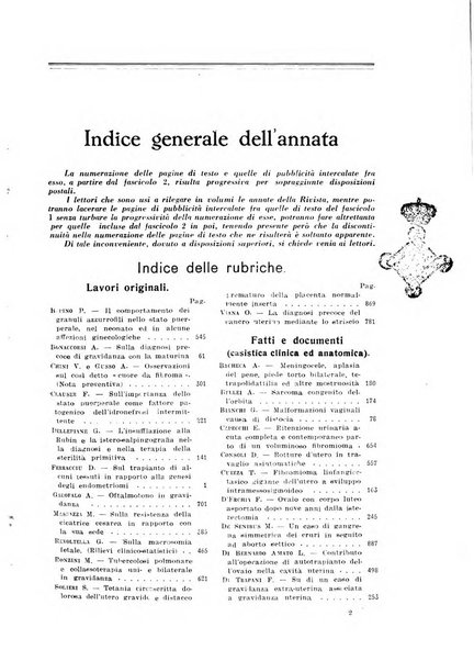 La clinica ostetrica rivista di ostetricia, ginecologia e pediatria. - A. 1, n. 1 (1899)-a. 40, n. 12 (dic. 1938)