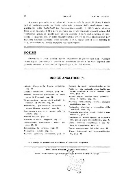 La clinica ostetrica rivista di ostetricia, ginecologia e pediatria. - A. 1, n. 1 (1899)-a. 40, n. 12 (dic. 1938)