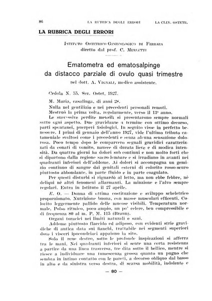 La clinica ostetrica rivista di ostetricia, ginecologia e pediatria. - A. 1, n. 1 (1899)-a. 40, n. 12 (dic. 1938)