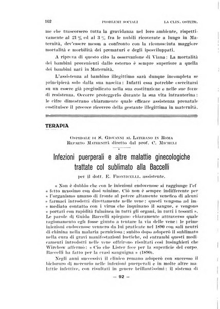 La clinica ostetrica rivista di ostetricia, ginecologia e pediatria. - A. 1, n. 1 (1899)-a. 40, n. 12 (dic. 1938)