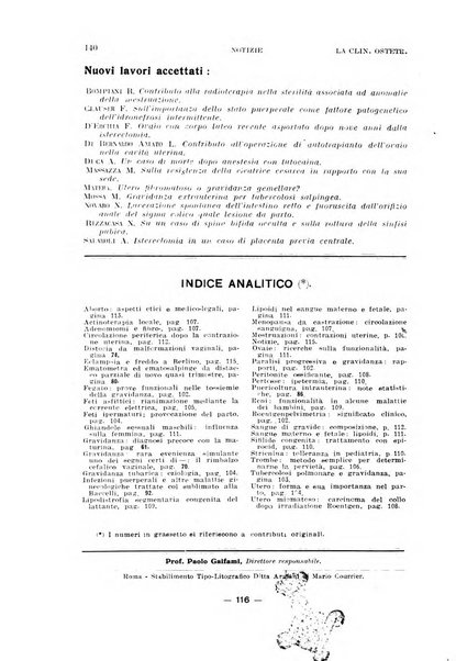 La clinica ostetrica rivista di ostetricia, ginecologia e pediatria. - A. 1, n. 1 (1899)-a. 40, n. 12 (dic. 1938)