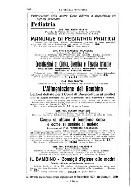 La clinica ostetrica rivista di ostetricia, ginecologia e pediatria. - A. 1, n. 1 (1899)-a. 40, n. 12 (dic. 1938)